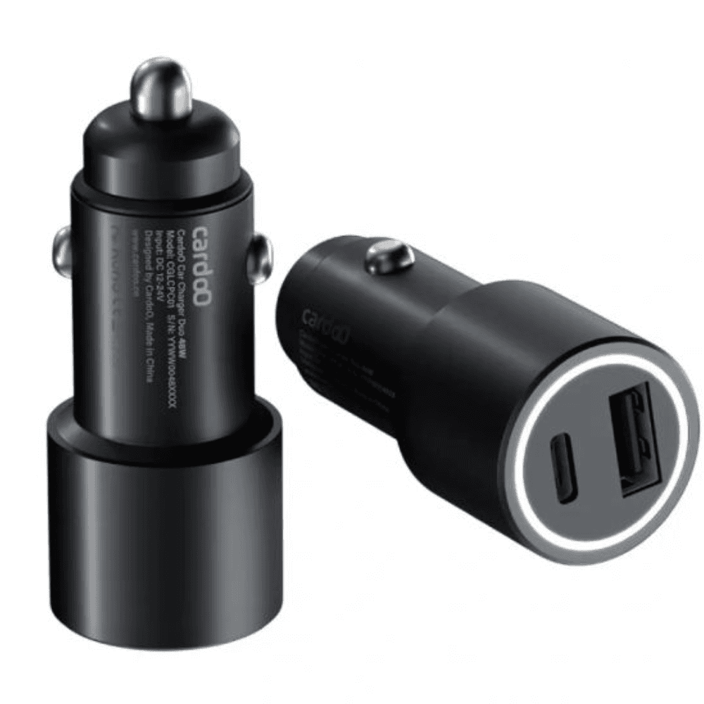 CardoO 1× USB-C&1× USB-A Ports Car Charger, 48 Watt, CGLCPC01B - Black