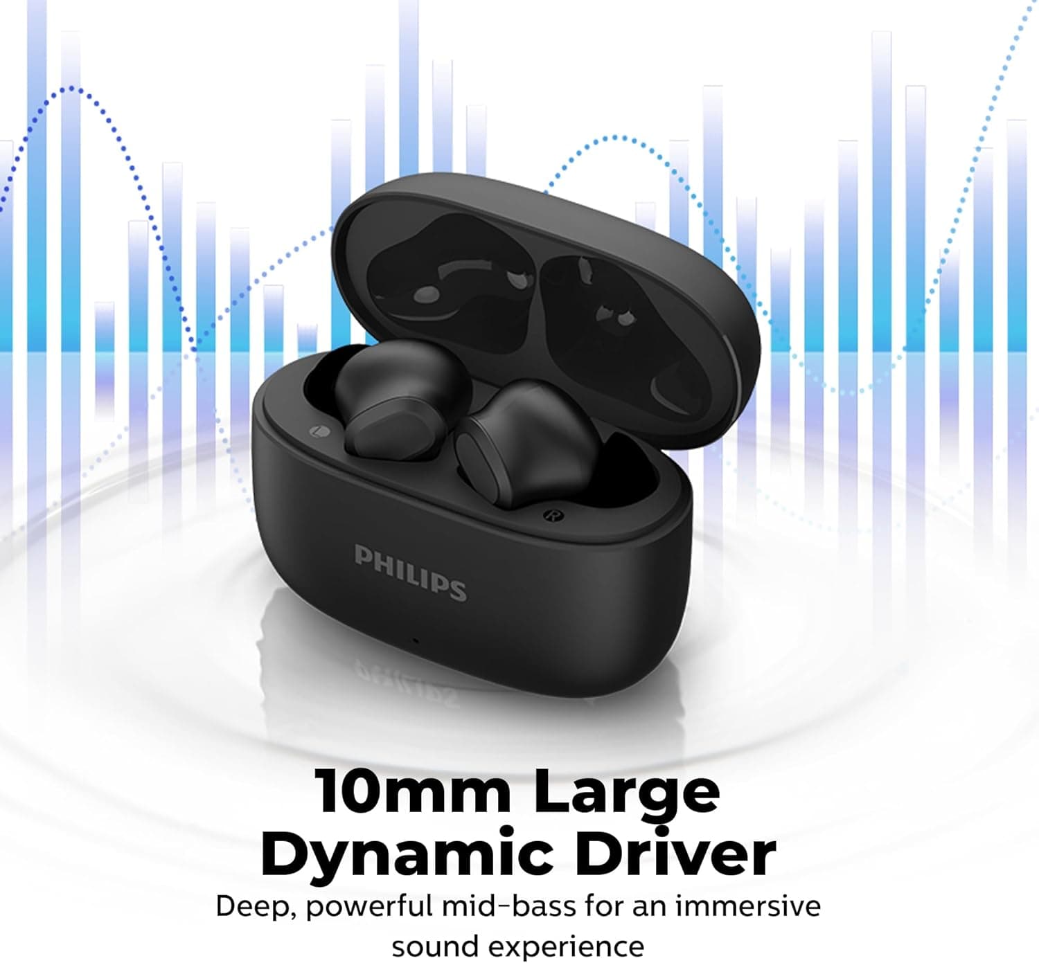 Philips Series 1000 In-Ear Earbuds, Up to 24 Hours, Black - TAT1109BK/97