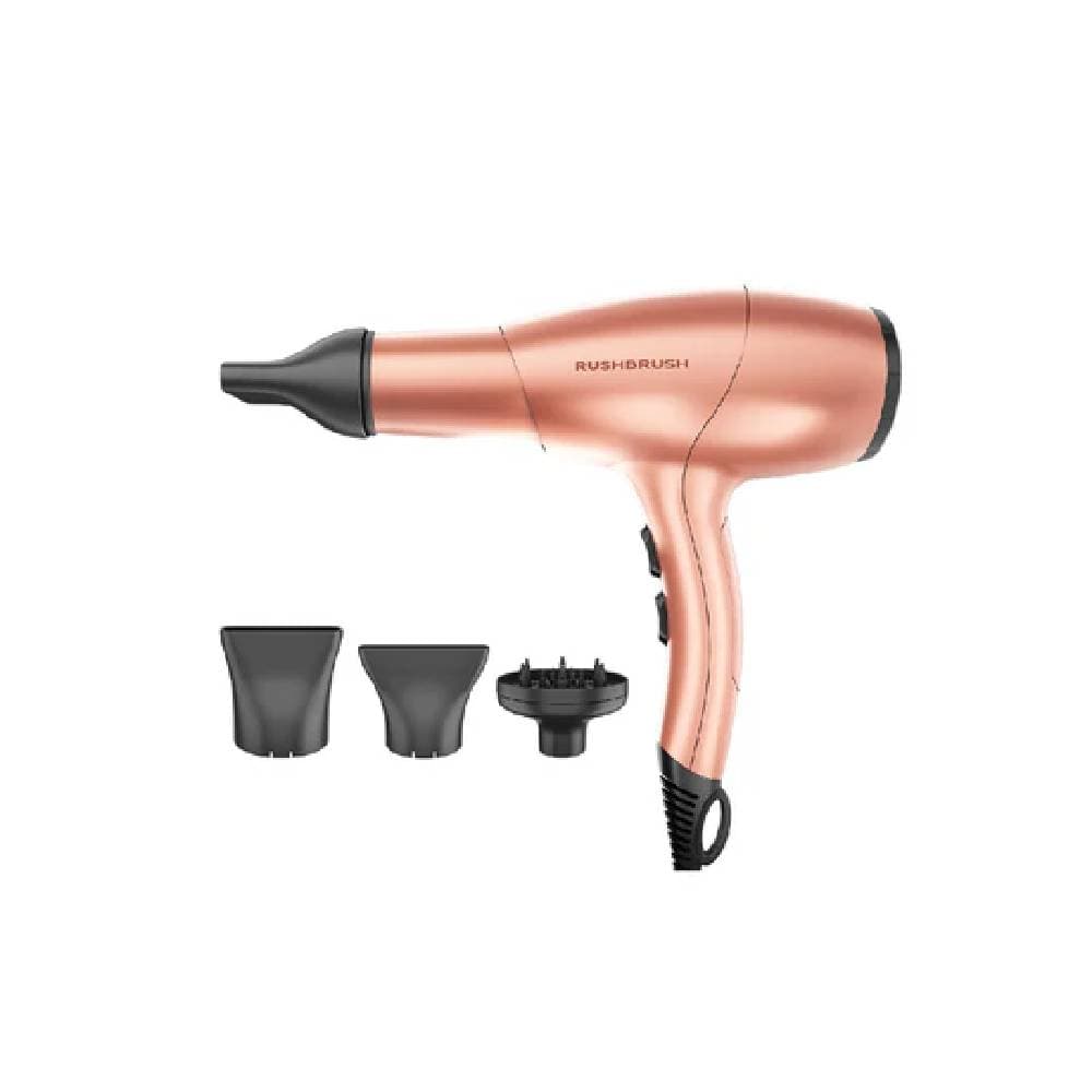 Rush Brush D3 Ultra Hair Dryer, 2400W, 3 Heat & 2 Speed Settings-Rose Gold