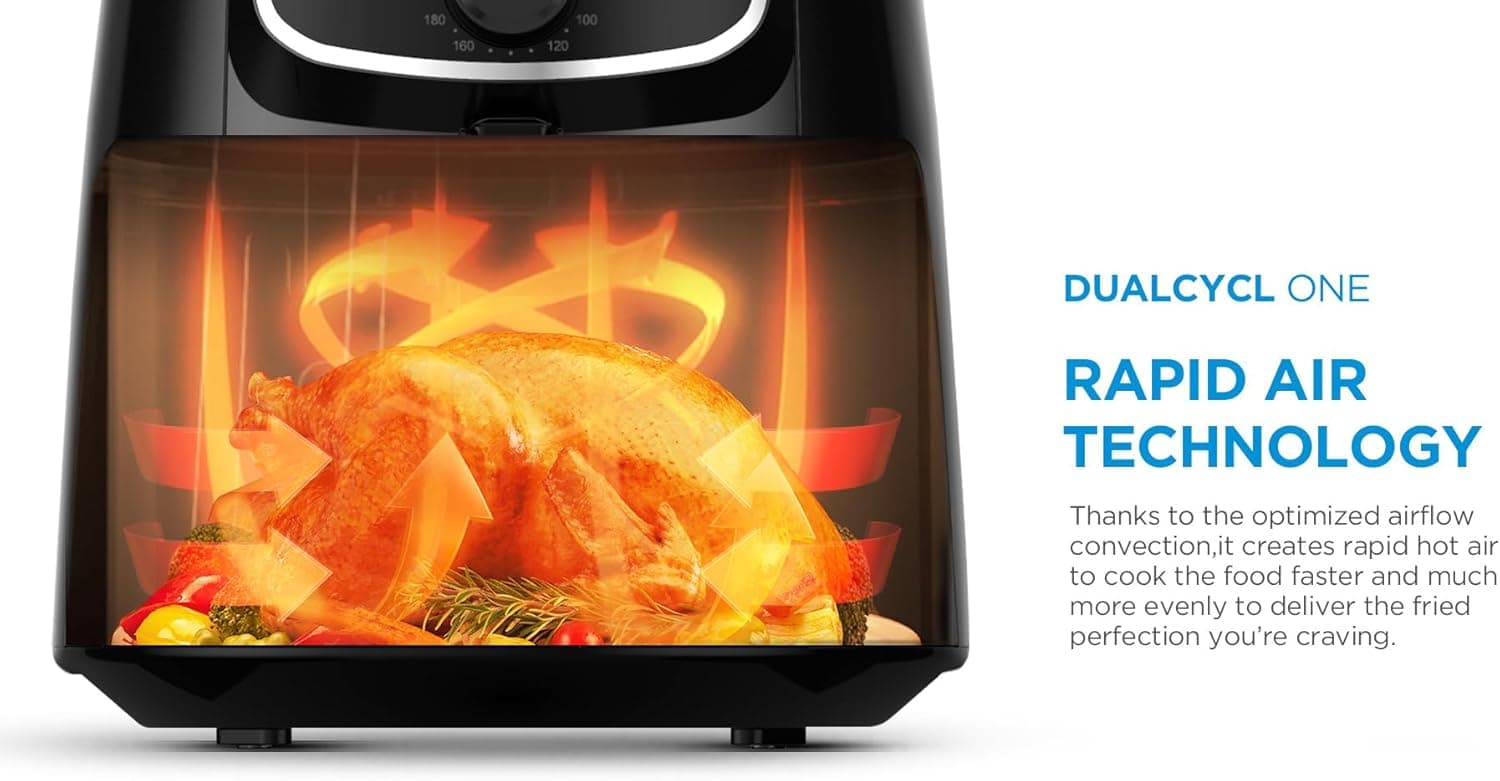 Midea Air Fryer, 4 Liter, 1500 Watt, Black - MF-TN40D2