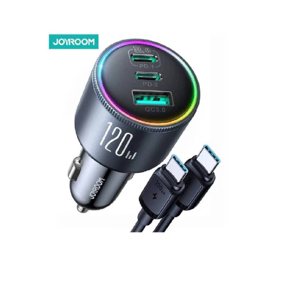 Joyroom 3-Port Car CHarger Holder, 120w - Black