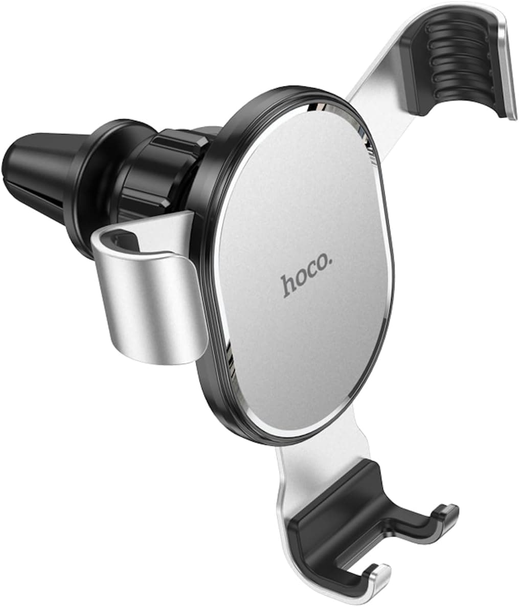 Hoco CA56 Plus Armor Mobile Holder, Metal, Compatible with 3.5-6 Inch Mobile Phone - Silver Black