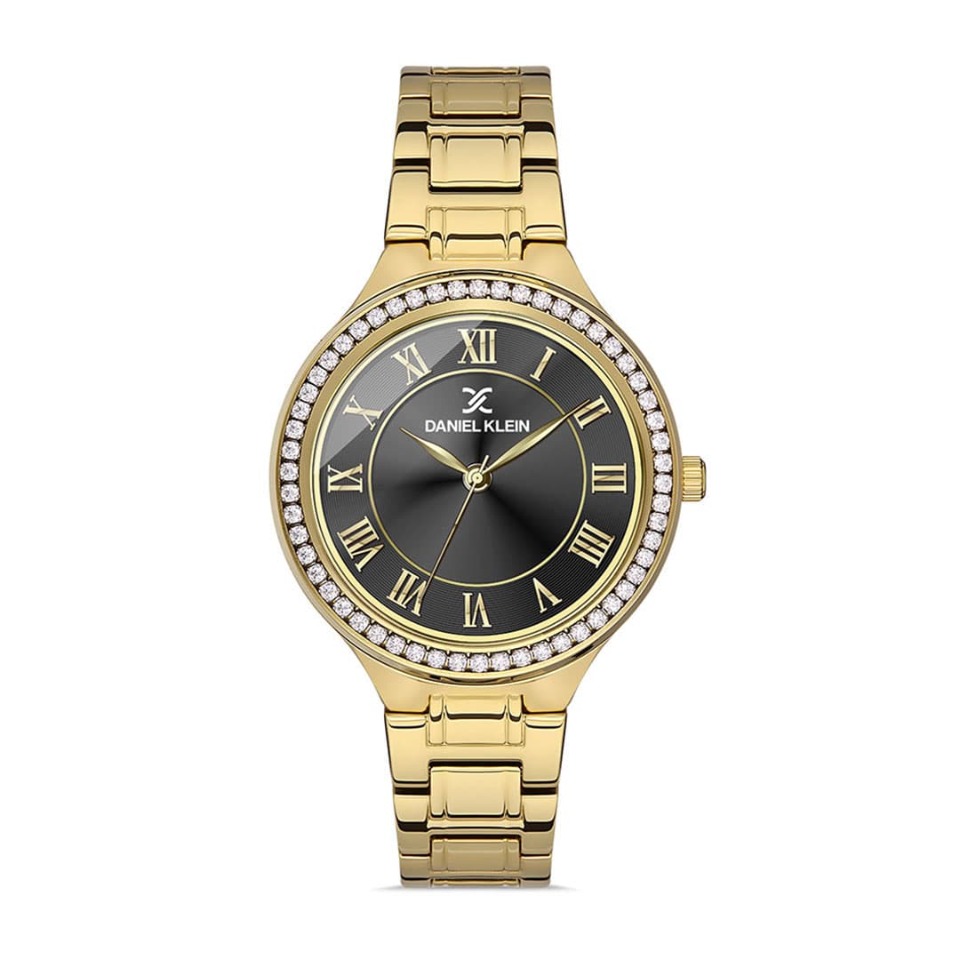 Daniel Klein Analog Dress Watch for Women, Metal Strap, DK.1.13211-5 - Gold