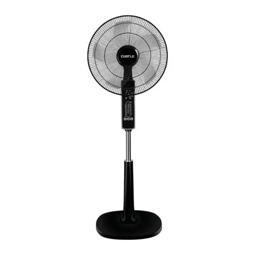 Castle Stand Fan, Remote Control, 5 Blades, FAS2718RD - Black