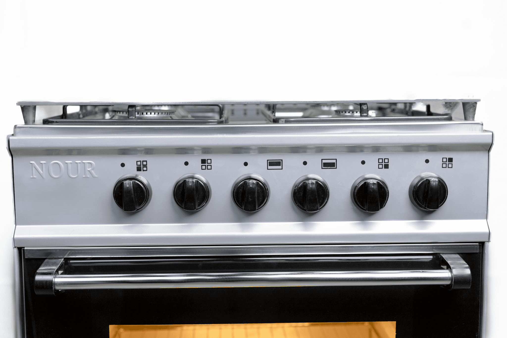 Nour Cooker, Stainless Steel, 4 Burners, 55x55 - Silver