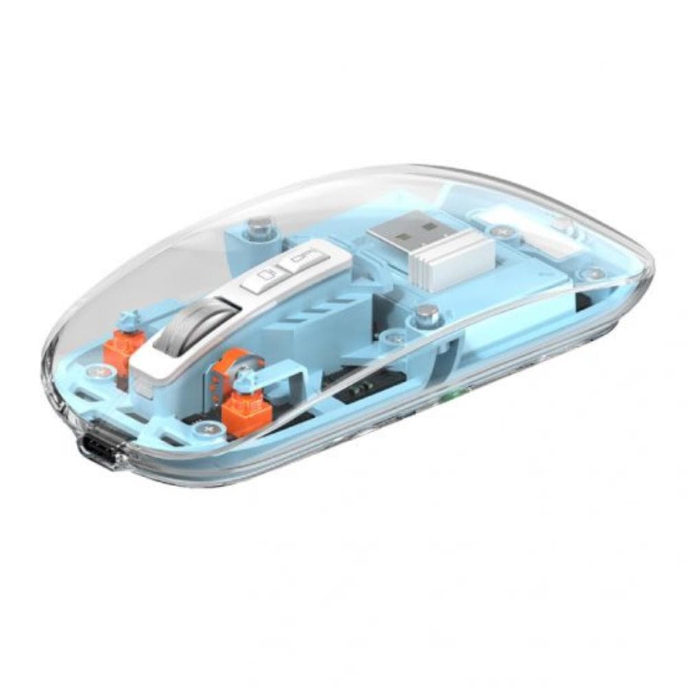 WiWU WM105 Crystal Magnetic Wireless & Bluetooth Mouse - Blue