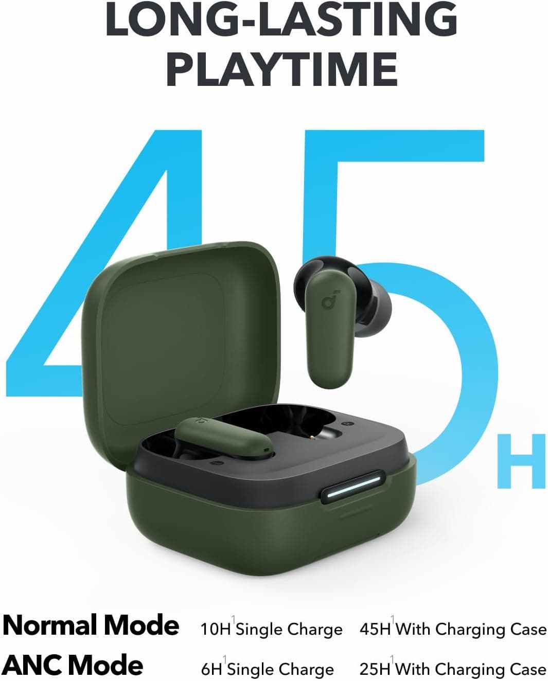 Anker SoundCore P30i In-Ear Earbuds With 4 Mics, Noise Cancellation, Up to 45 Hours, Green - A3959Z61