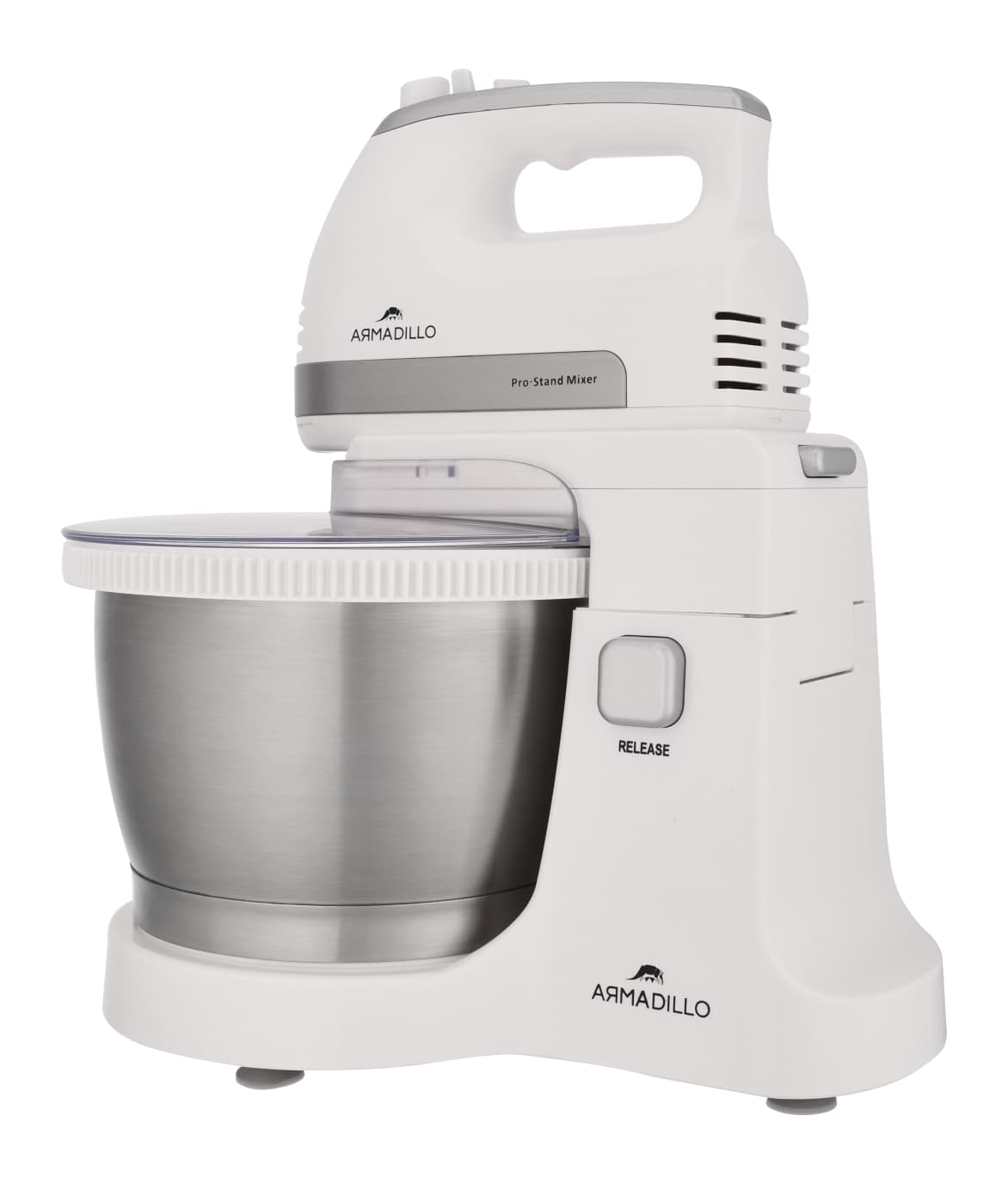 Armadillo Stand Mixer, 3.5 Liter, 500 Watt, White Stainless Steel - ARM-SDA-HMIXB-WH-009