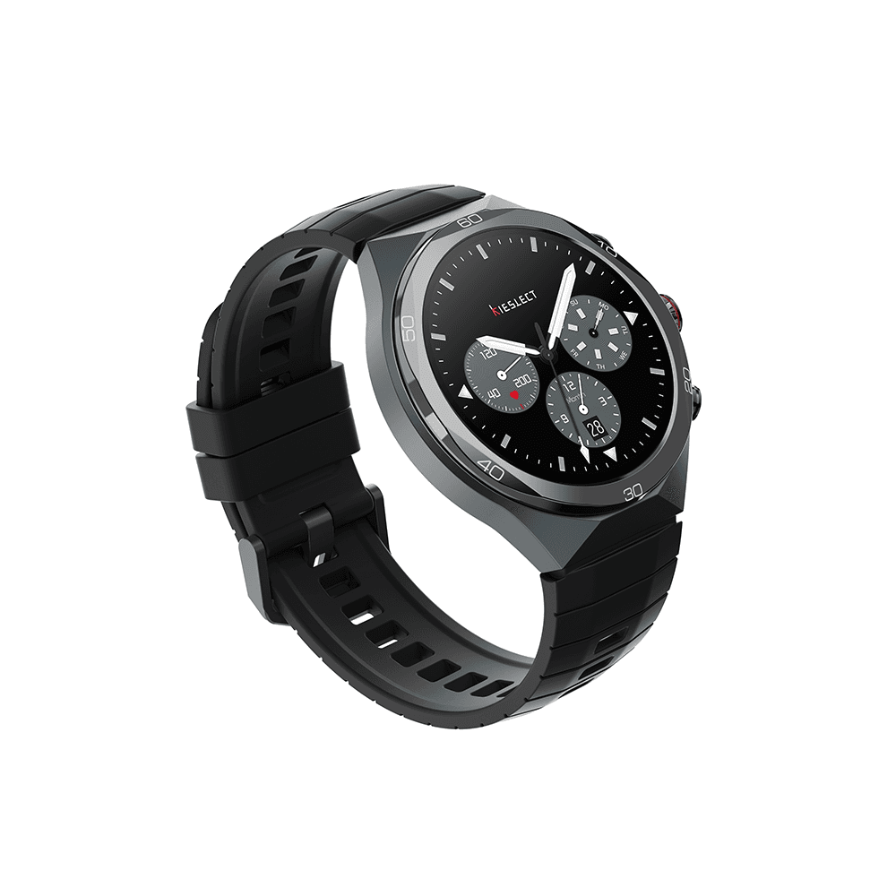 Kieslect Elite2 AI Smart Watch, Leather - Black