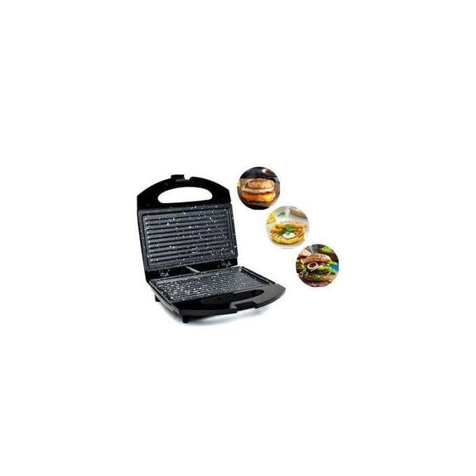 City 750W Sandwich Maker with Granite Non-Stick Surface, Black/Silver