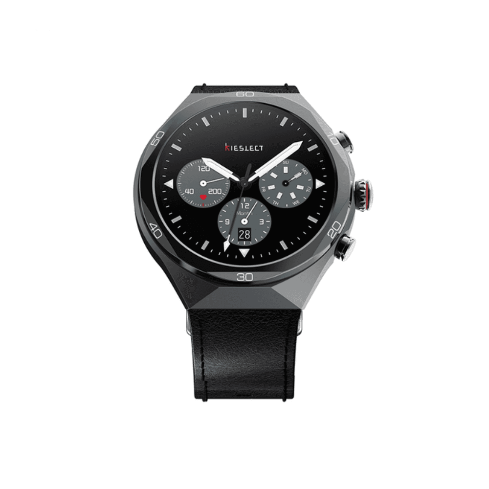 Kieslect Elite2 AI Smart Watch, Leather - Black