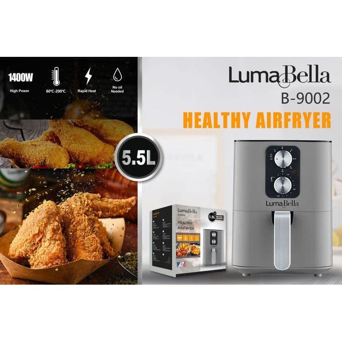 Luma Bella Healthy Air Fryer, 1400W, 5.5L, Silver