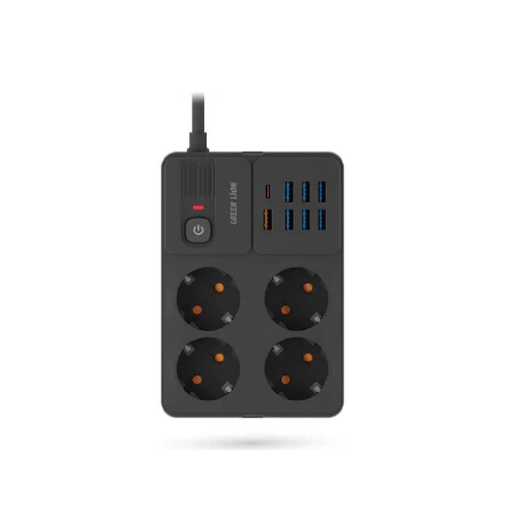 Green Lion Power Socket7 USB-A Port & 1 PD Port3250 W - Black