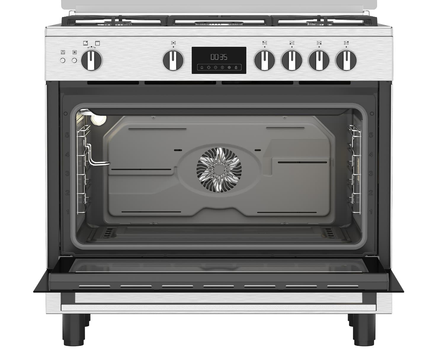 Ariston Gas Cooker , 5 Burners , Silver - ARR9 GGF 33229 XEG