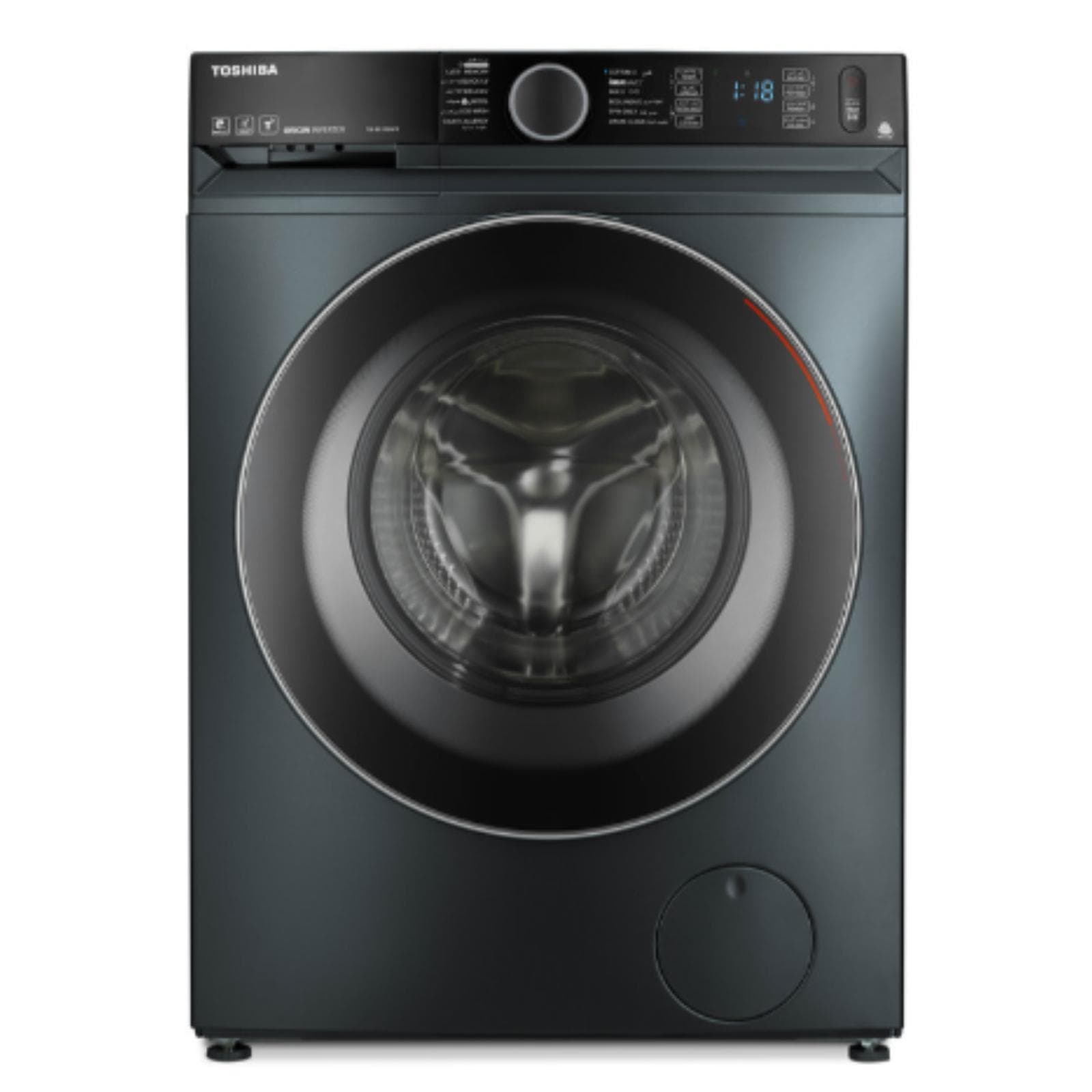 Toshiba Automatic Front Load Washing Machine, 9 kg, Inverter Motor - Grey, TW-BK100GF4EG(MK)