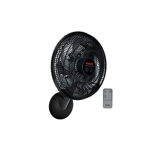 Tefal Silence Force Wall Fan with Remote Control, 16 Inch, Black - VG4151EE
