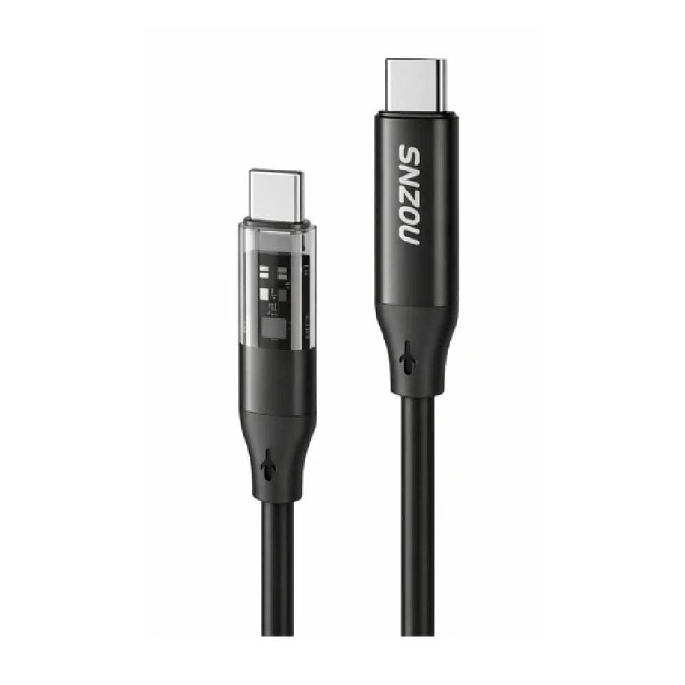 Snzou SN-155 Type-C to Type-C 60W Auto Power Off Fast & Safe Cable - Black