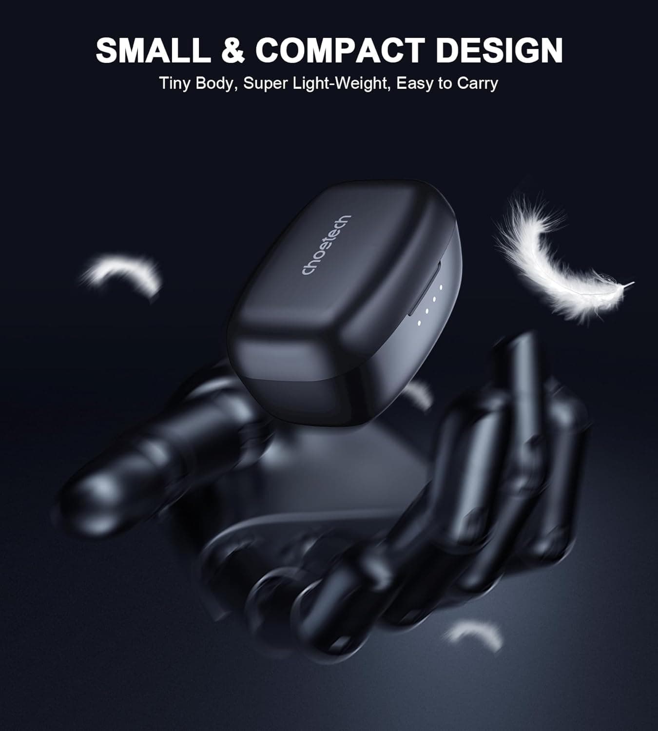 Choetech Choebuds Pro In-Ear Earbuds With 6 Mics, Noise Cancellation, Up to 24 Hours, Black - BH-T10