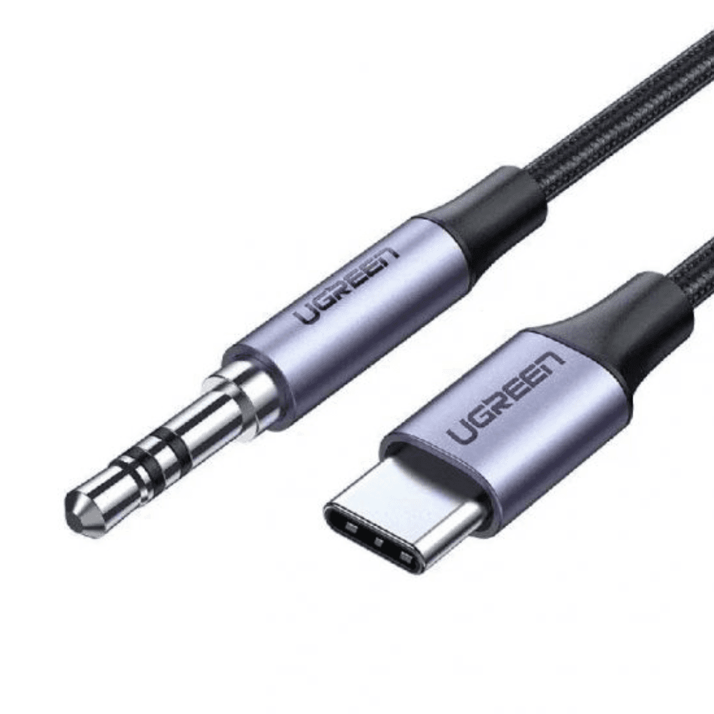 Ugreen AV143 Audio Cable Type-C To AUX 3.5mm, 1M - Black