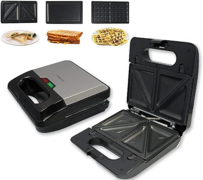 Sokany Sandwich Maker, 750 Watt - Black, KJ-303