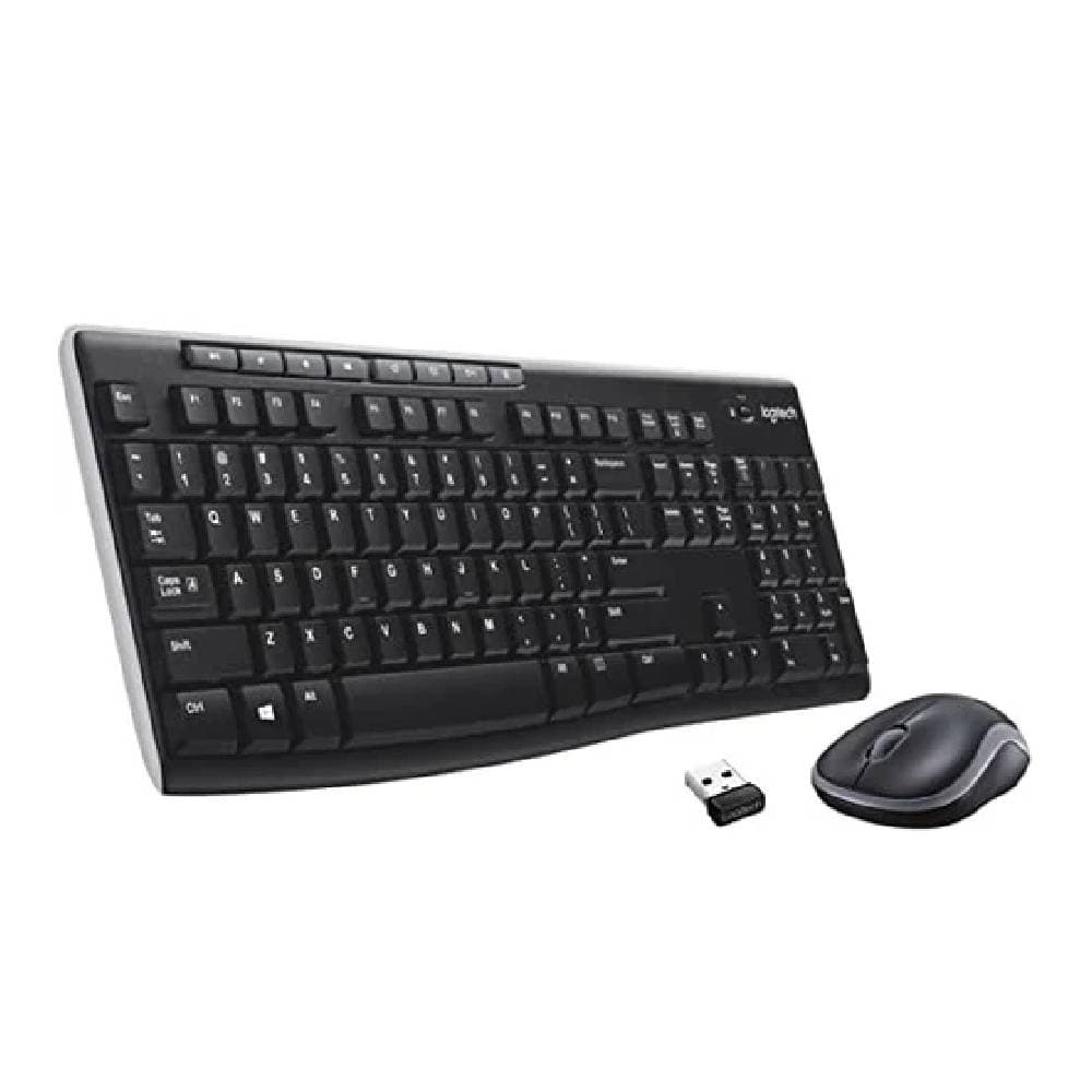 Logitech Combo Keyboard & Mouse MK270 Wireless Compo Arabic Layout - Black