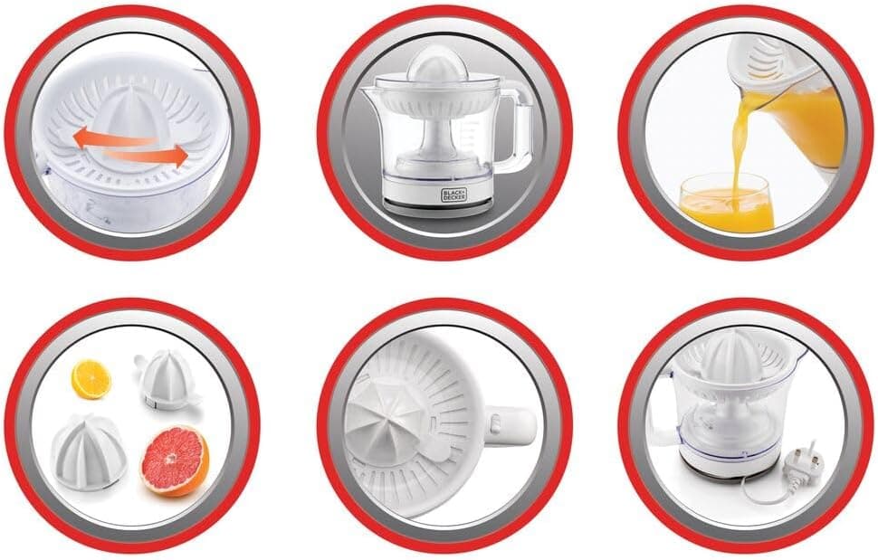 Black & Decker Juicer, 600ml, 25W - White, CJ675-B5