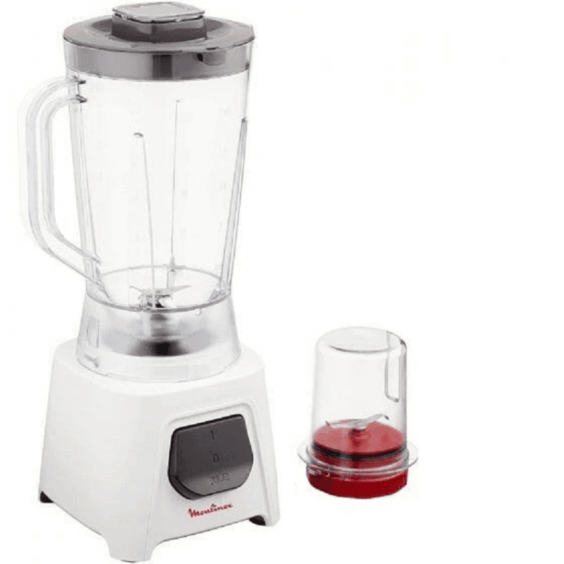 Moulinex Blender with Grinder, 1.5 Liters, 450 Watts, White - LM2B2126