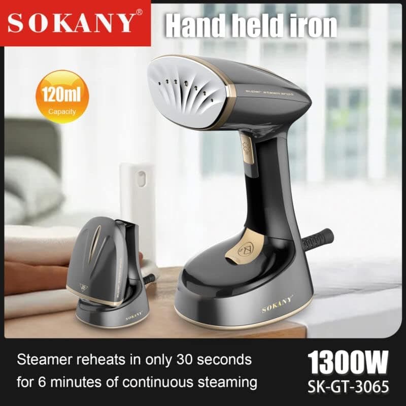 Sokany SK-3065 Steam Iron for Clothes, 1470W, Black