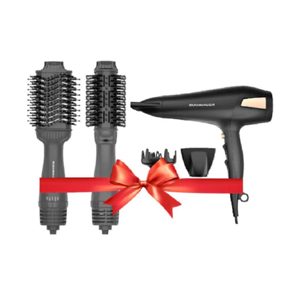 Rush Brush V3 Pro Hair Straightener, 1400W , 3 Speed Settings, 4 Temperature + Rush Brush D2 Pro 2500W Hair Dryer