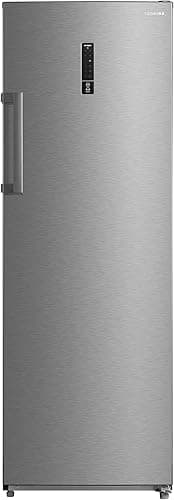 Toshiba Digital Upright Freezer, No Frost, 238 Liters, 7 Drawers, Silver - GR-RU312WE-DMN57