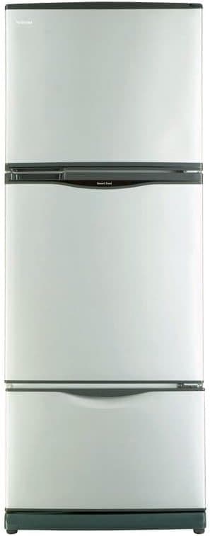 Toshiba Nofrost Refrigerator 3 Doors, 351 Liter - Silver, GR-EFV45-SL