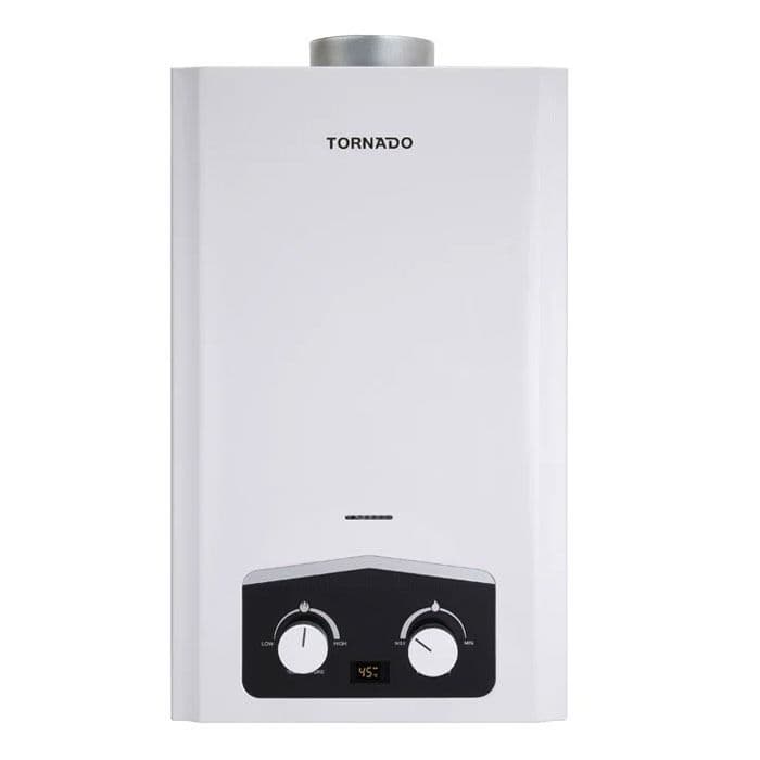 Tornado Gas Water Heater 10L Digital For Natural Gas - White Color - GHMP10NA