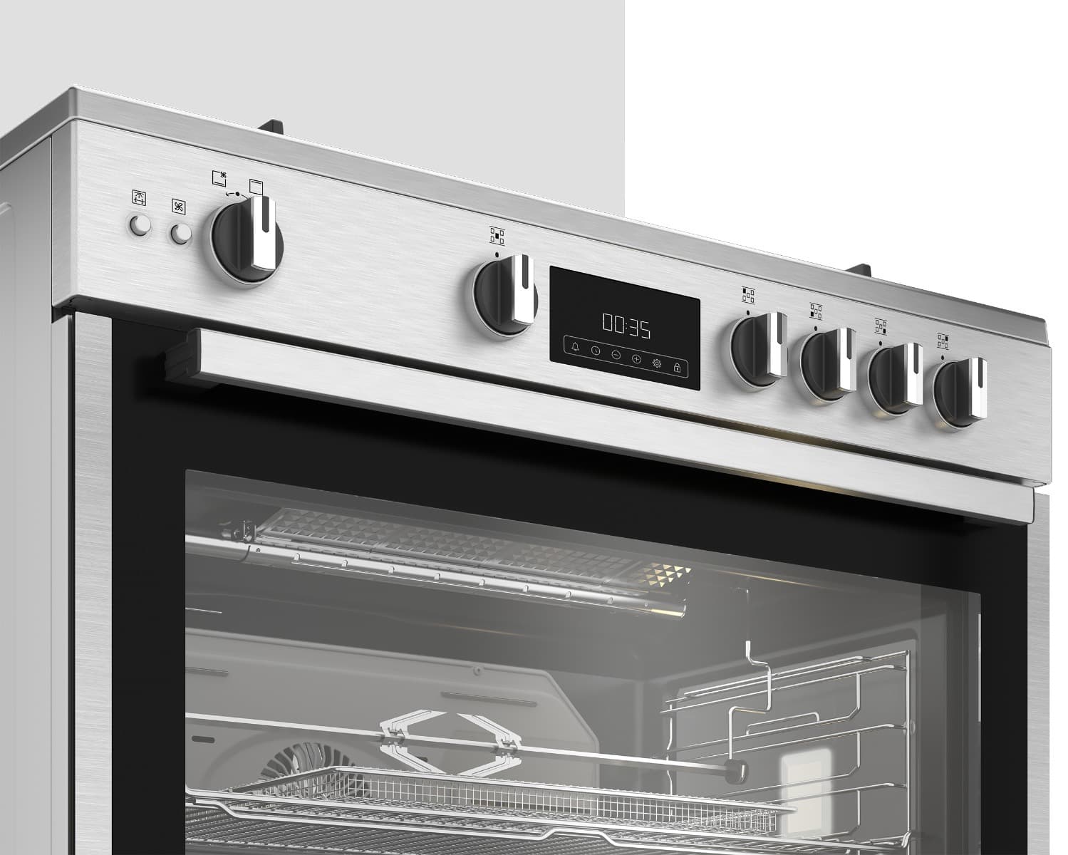 Ariston Gas Cooker , 5 Burners , Silver - ARR9 GGF 33229 XEG