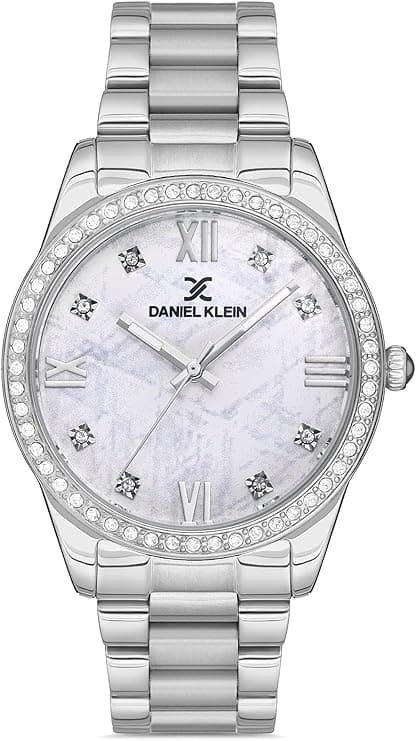 Daniel Klein Analog Casual Watch for Women, Stainless Steel Strap - Silver, DK.1.12541-1