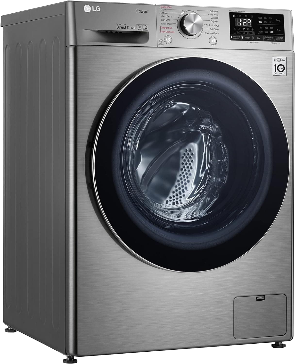 LG I Vivace Front Load Automatic Washer, AI DD technology, 8 Kg - Silver, F4R5TYG2T