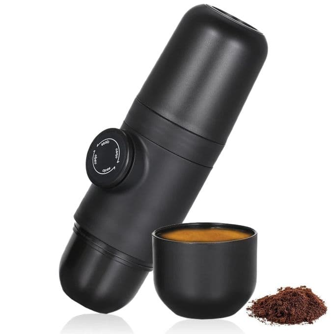 Portable Espresso Coffee Maker, 10 Watts - Black