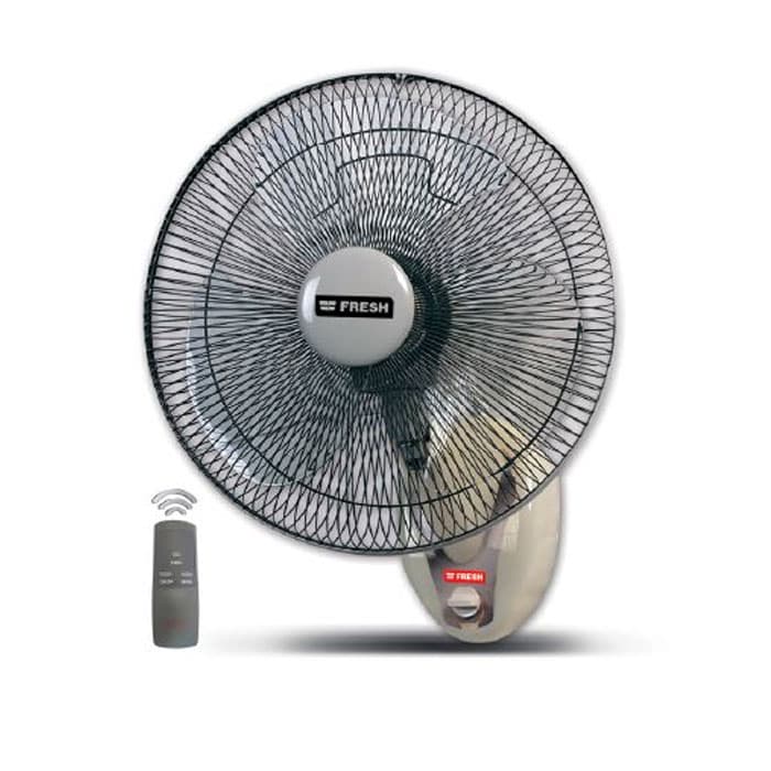 Fresh Wall Fan 16" inch with Remote 3 Speed - 3 Blades with Remote Control - Gray - 4535
