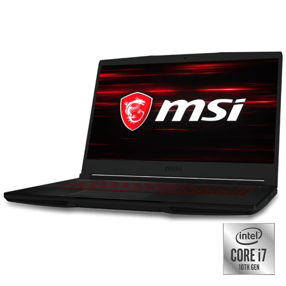 MSI GF63 Thin 10UD Intel® Core™ i7-10750H -16GB -1TB+256GBSSD - NVIDIA® GeForce RTX™ 3050TI 4GB -15.6" FHD- Win10 - Black