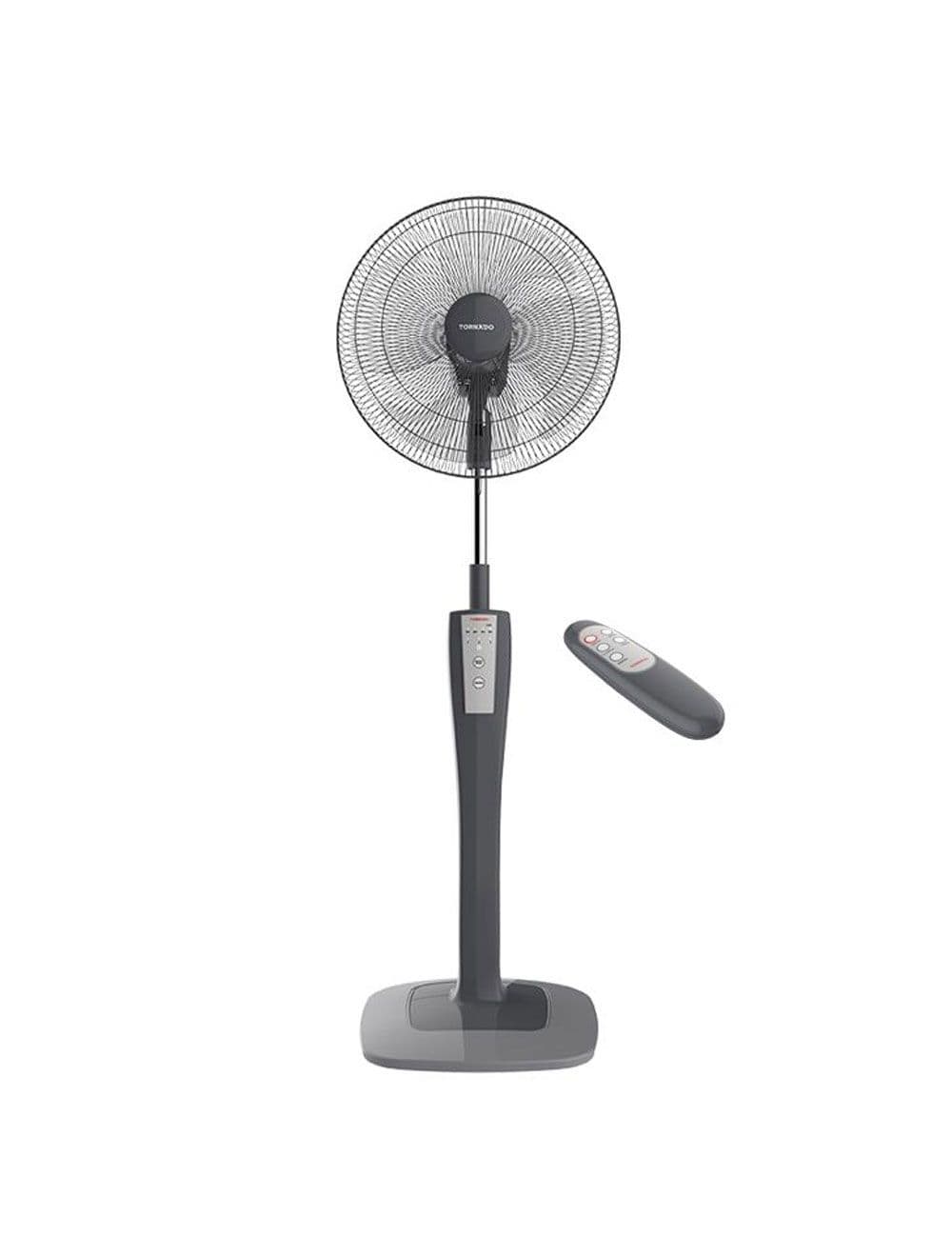 تورنيدو مروحة استاند 16 بوصة ريموت كنترول - 3 سرعات - 4 ريشة - رمادي - موديل TSF-75G