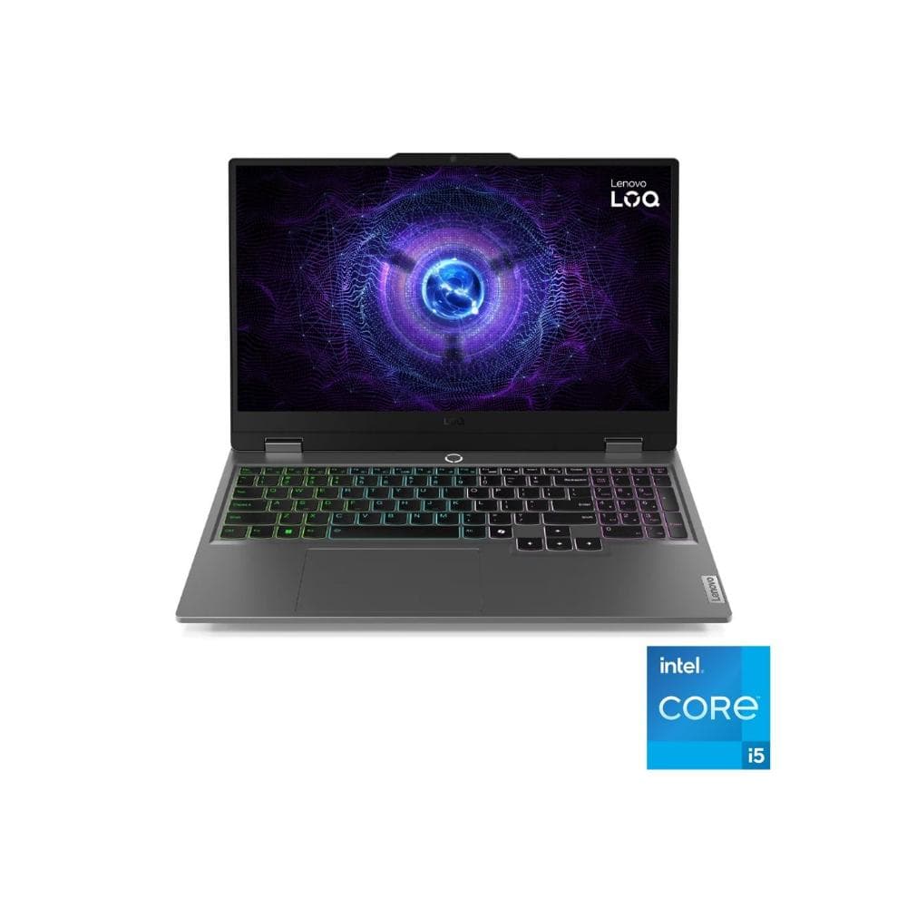 product-Lenovo LOQ 15IAX9 Laptop, Intel® Core™ i5-12450HX, 12GB, 512GB SSD, NVIDIA® GeForce RTX 2050 4GB, 15.6" FHD 144Hz, Win11 - Luna Grey