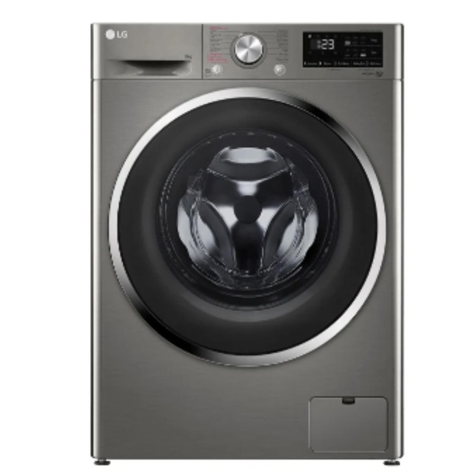 غسالة ملابس ال جي فيفاتشي انفرتر تحميل امامي، سعة 8 كجم، فضي - F4R3TYGCP