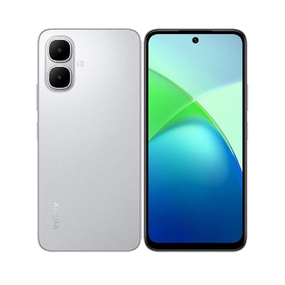 انفنكس سمارت 10, سعه 128 جيجا, 4 جيجا رام, 4G, بشريحتين اتصال, تيتانيوم فضي مع ضمان سنتين