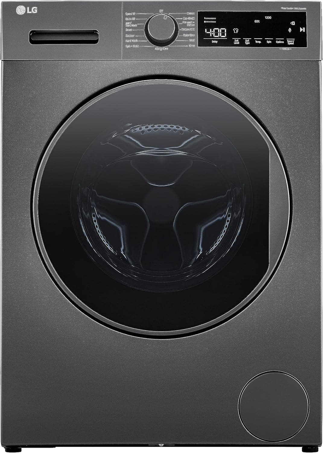 غسالة ملابس إل جى، تحميل امامى، ١٢ سرعة، 1200 دورة في الدقيقة، 8 كيلو ، F2T2TYM1S.ADSPEEC - أسود